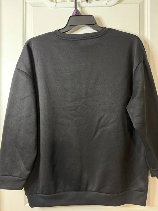 SHEIN Black Los Angeles California Crewneck Sweatshirt with White Lettering - Picture 3 of 4